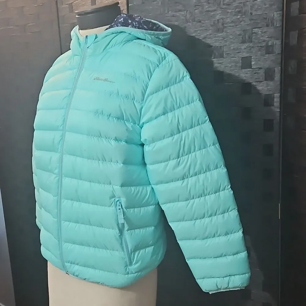 Eddie Bauer Reversible CirrusLite Down Puffer Jacket – Aqua, Girls 14/16